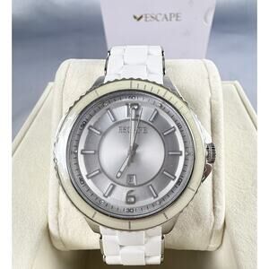 New Escape Watch White And Stainless Steel Quartz Boxed NOS EC1125-106 NIB